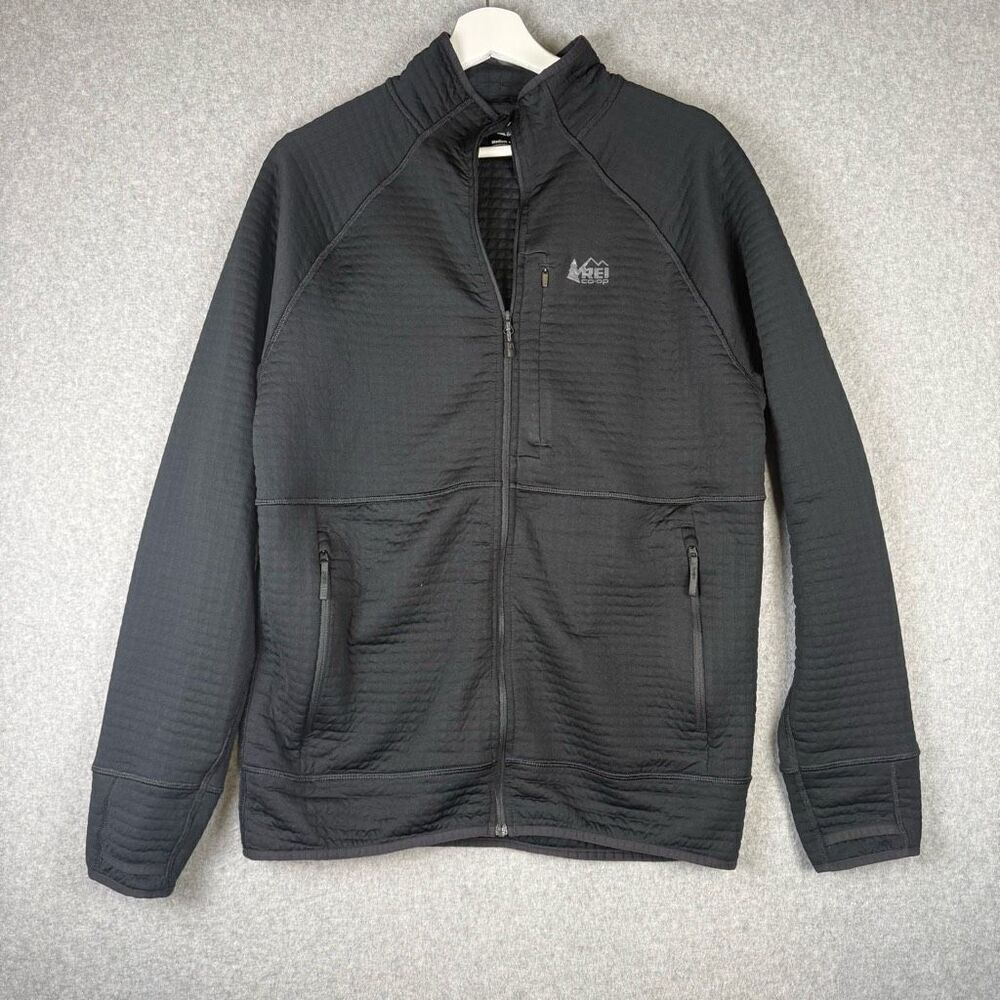 REI Coop Womens Size Medium Full Zip Front Jacket Black Pockets Stretch